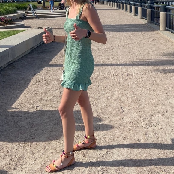 Green bodycon Zara textured weave tank dress - Picture 5 of 6